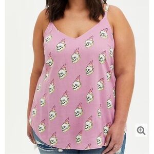 NWT Torrid Ava Skull Flames Linen Cami Sz 1X